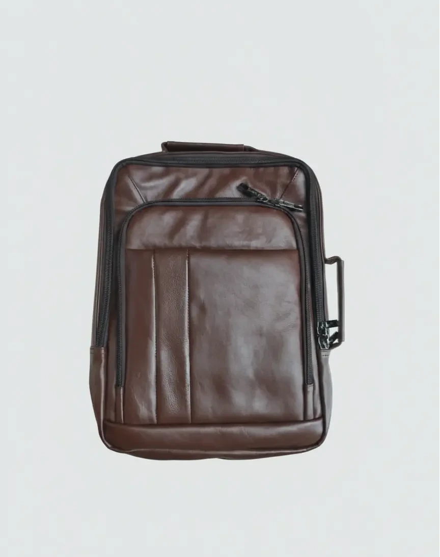 Premium Brown Leather Laptop Bag
