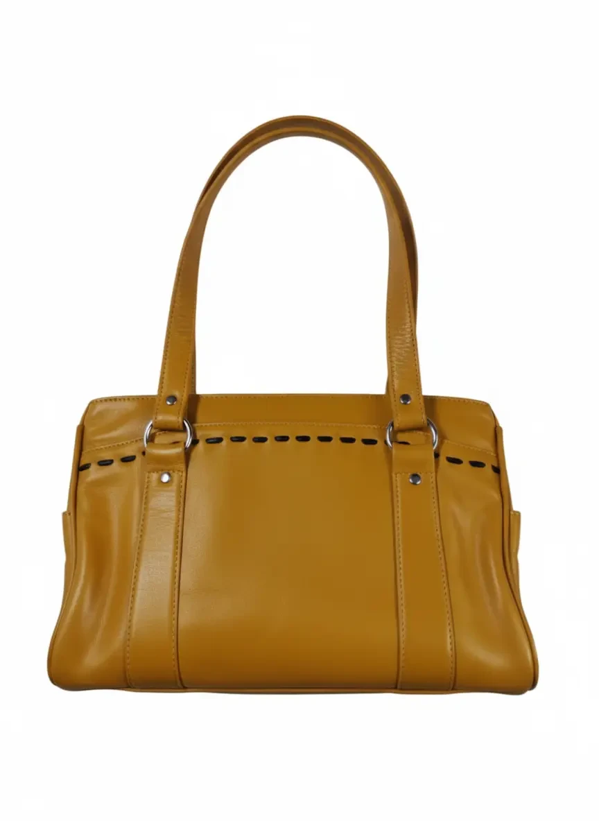 Elegant Mustard Yellow Leather Handbag